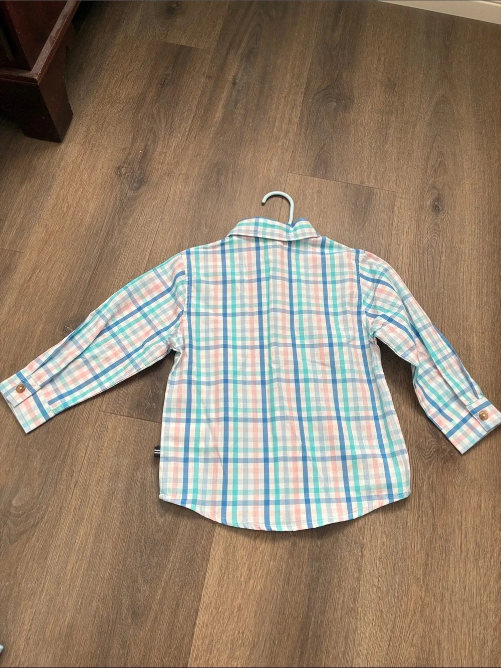 Nautica Light Blue Sweater Vest with Plaid Shirt - 2T